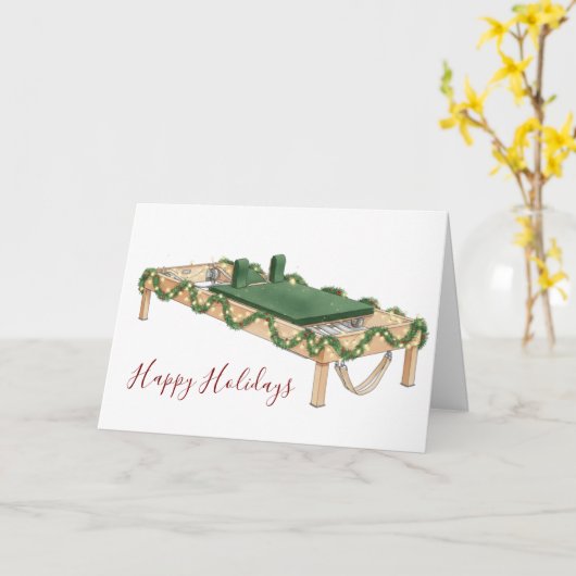 Decorated Pilates Reformer Illustration カード (黄色い花)