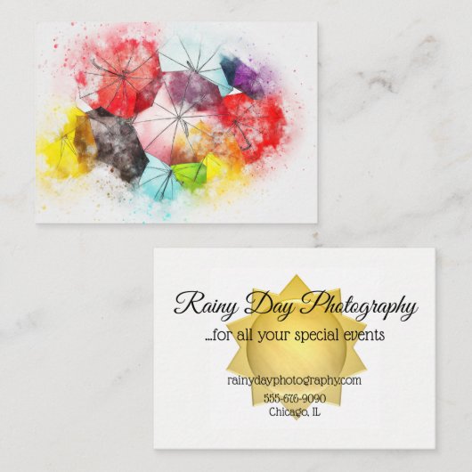 Decoraters名刺の傘のカメラマン 名刺 (正面/裏面)