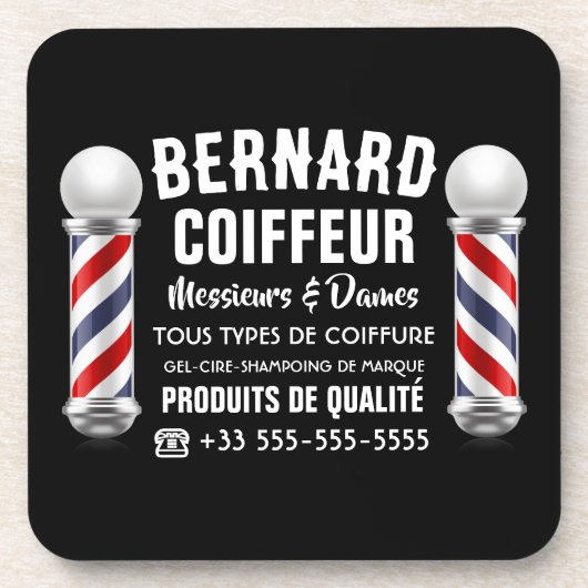 Décoration de salon de coiffure コースター (正面)