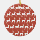 Décoration En Céramique Red Reindeer Pattern Class セラミックオーナメント (正面)
