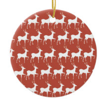 Décoration En Céramique Red Reindeer Pattern Class