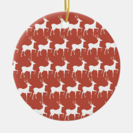 Décoration En Céramique Red Reindeer Pattern Class セラミックオーナメント