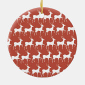 Décoration En Céramique Red Reindeer Pattern Class セラミックオーナメント (裏面)
