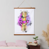 Décoration murale chat couleurs lunettes de soleil 吊り下げ型タペストリー (寝室)