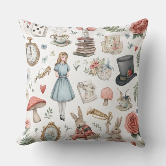 Decorative Alice in Wonderland Throw Pillow クッション (正面)