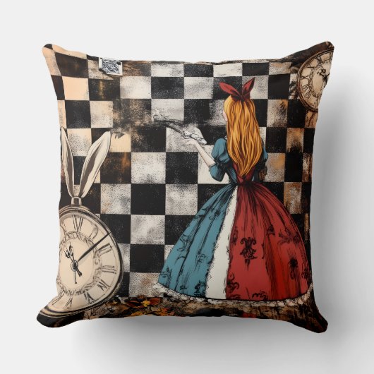 Decorative Alice in Wonderland Throw Pillow クッション (正面)