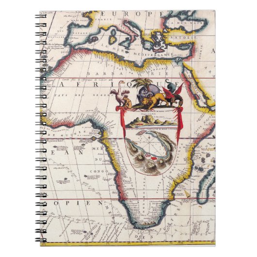 Decorative Antique Africa Map Notebook ノートブック (正面)