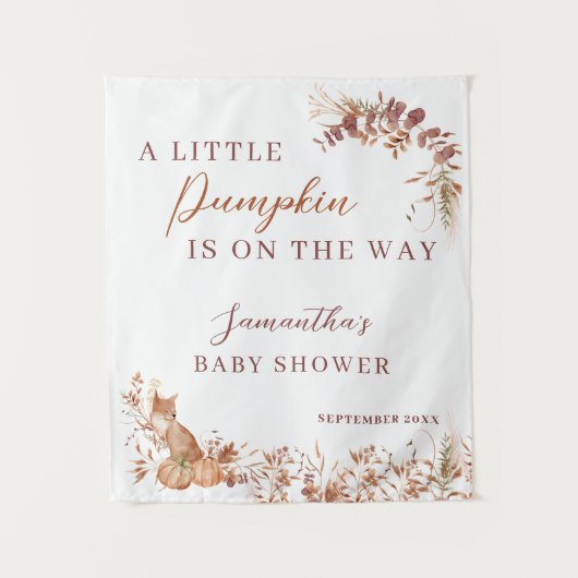 Decorative Autumn Terracotta Fox Pumpkin タペストリー (正面)