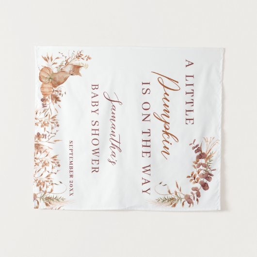 Decorative Autumn Terracotta Fox Pumpkin タペストリー (正面(横))