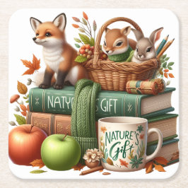 Decorative Autumn Theme スクエアペーパーコースター