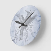 Decorative Bird Art Penmanship ラウンド壁時計 (傾斜)