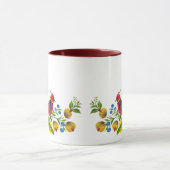 Decorative Birds with Flowers & Berries Art Mug マグカップ (中央)