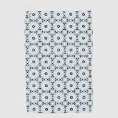 Decorative black and white circular patterned  ゴルフタオル (正面)