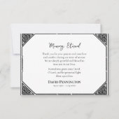 Decorative Black and White Orthodox Funeral サンキューカード (正面)