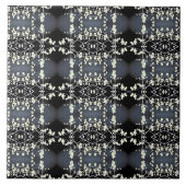 Decorative black and white pattern タイル (正面)