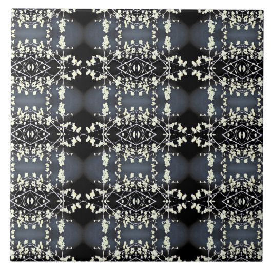 Decorative black and white pattern タイル (正面)