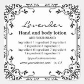 Decorative black frame white background label スクエアシール (正面)