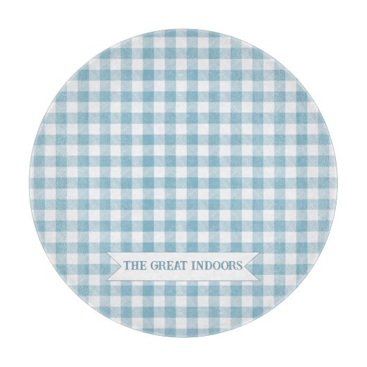 Decorative Blue Buffalo Check カッティングボード (正面)