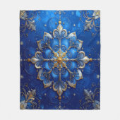 Decorative Blue Gold Fleece Blanket フリースブランケット (正面)