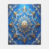 Decorative Blue Gold Fleece Blanket フリースブランケット (正面)
