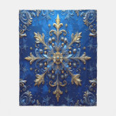 Decorative Blue Gold Fleece Blanket フリースブランケット (正面)