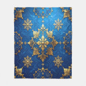 Decorative Blue Gold Fleece Blanket フリースブランケット (正面)