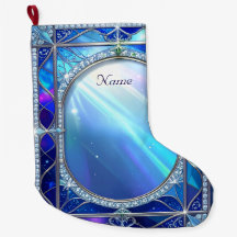 Decorative Blue Holiday Stocking