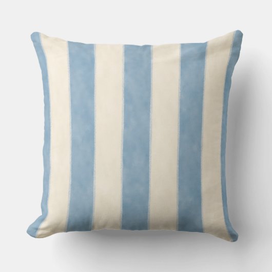 Decorative Blue Stripes Throw Pillow クッション (正面)