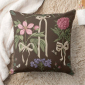 Decorative botanical Floral Bow Throw Pillow クッション (ブランケット)