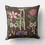 Decorative botanical Floral Bow Throw Pillow クッション (裏面)