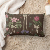 Decorative botanical Floral Bow Throw Pillow ランバークッション (ブランケット)