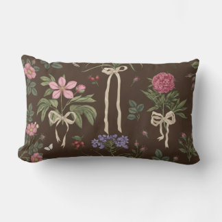 Decorative botanical Floral Bow Throw Pillow ランバークッション