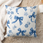 Decorative Bow and Flowers Throw Pillow クッション (ブランケット)