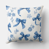 Decorative Bow and Flowers Throw Pillow クッション (裏面)