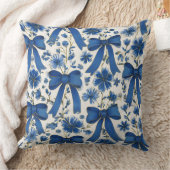 Decorative Bow and Flowers Throw Pillow クッション (ブランケット)