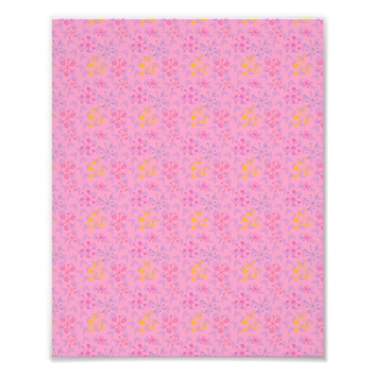 decorative childish pattern pink フォトプリント            (正面)