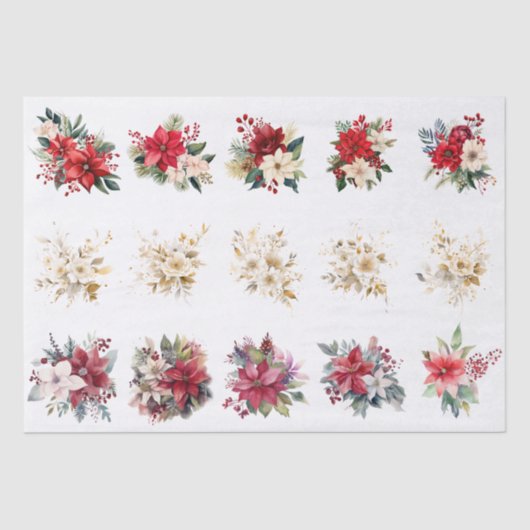 Decorative Christmas Florals For Shell Decoupage 薄葉紙 (正面)