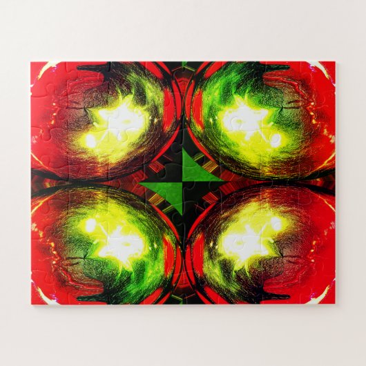 Decorative Christmas globes art ジグソーパズル (横)