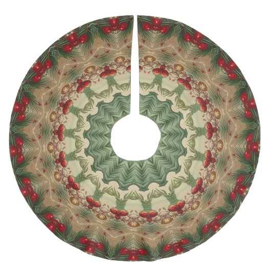 Decorative Christmas Tree Skirt ブラッシュドポリエステルツリースカート (正面)