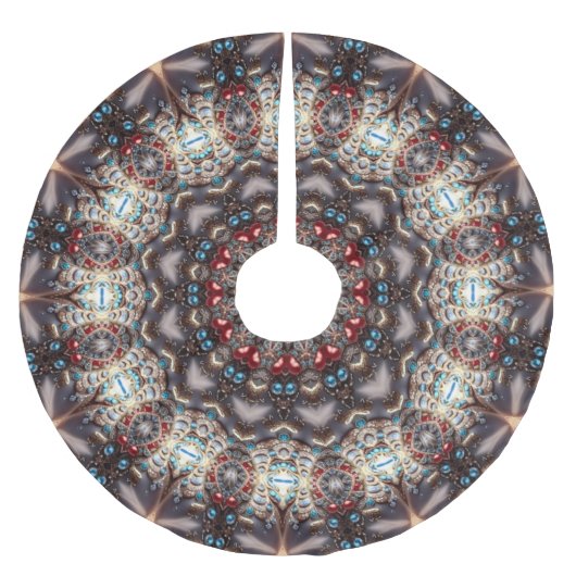 Decorative Christmas Tree Skirt ブラッシュドポリエステルツリースカート (正面)