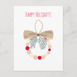 Decorative Christmas wreath with natural elements シーズンポストカード