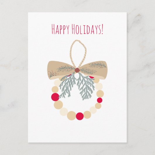 Decorative Christmas wreath with natural elements シーズンポストカード (正面)