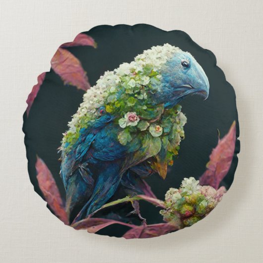 Decorative Cushion with Bird Design ラウンドクッション (正面)