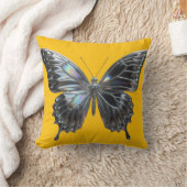 Decorative cushion with elegant silver butterfly  クッション (ブランケット)