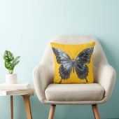 Decorative cushion with elegant silver butterfly  クッション (椅子)