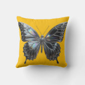 Decorative cushion with elegant silver butterfly  クッション (裏面)