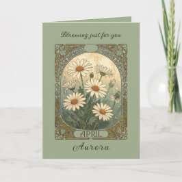 Decorative Daisy Bloom Art Nouveau Botanical カード