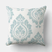 Decorative Damask Art I 2Way Duck Egg Blue+White クッション (正面)