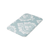 Decorative Damask Art I White on Duck Egg Blue バスマット (アングル)