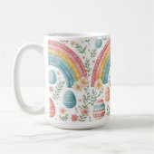 Decorative Easter Eggs Pastel Spring Rainbow Theme コーヒーマグカップ (左)